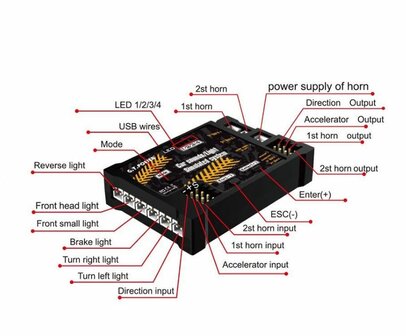 Rc  Sound &amp; Lichtsysteem met besturings systeem 4,5V-6V 28965