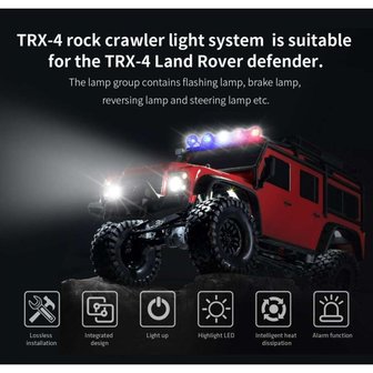 Rc verlichting set 28975 G.T. Power TRX-4 LED Light System for Traxxas Rock Crawler 