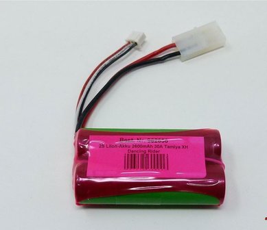 Batterij lipo voor tanks 1:16  7,4 V  2600 mAh met tamiya plug