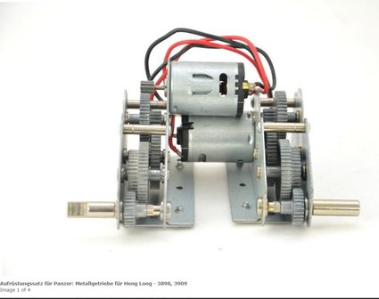 Metalen aandrijving voor RC tanks Heng Long sherman, T34
