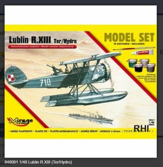 Modelbouw pakket Mirage-Hobby 848091 MODEL SET- Lublin R.XIII Ter / Hydro (Polski Morski Samolot Rozpoznawczy)