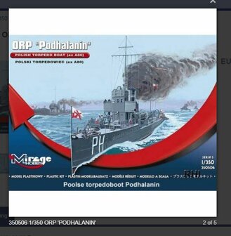 Bouwpakket Mirage-Hobby 350506 ORP &#039;Podhalanin&#039; Polski Torpedowiec (ex A80)