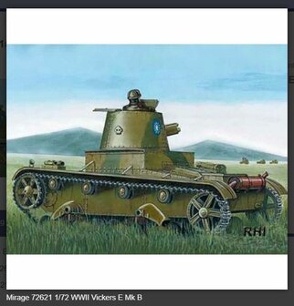 Bouwpakket Mirage-Hobby Mirage 72621 1/72 WWII Vickers E Mk B Chinese tank