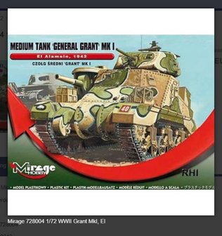 Bouwpakket Mirage-Hobby Mirage 728004 1/72 WWII Grant MkI, El Alamein