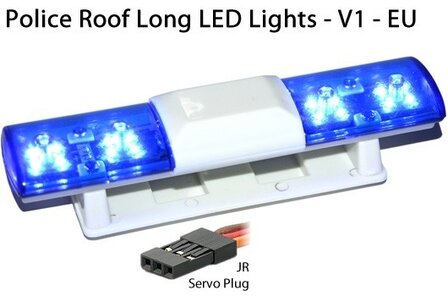 RC verlichting Light Kit - LED - 1/10 Police Roof Long Lights blauw/blauw