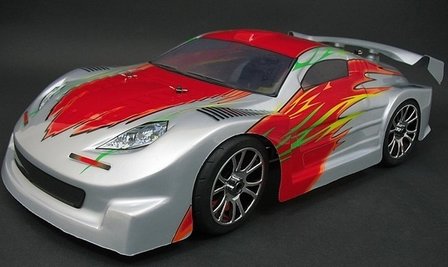 Body painted voor Nitro power Seben on the road 1:8 rood