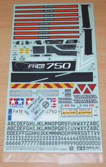 Stickervel Tamiya volvo FH16 globetrotter 750