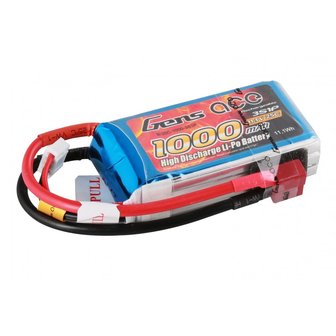 Gens ace 1000mAh 3S1P 11.1V 25C Lipo Battery Pack with T plug