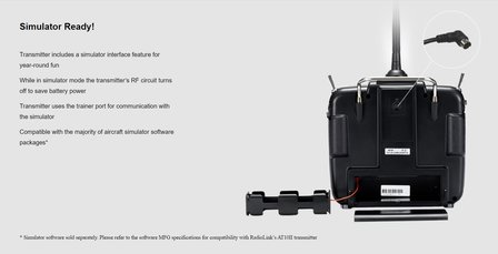 Zenderset RadioLink AT10 II  2.4Ghz Includes 12 Channel Receiver and Telemetry Module