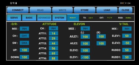 Zenderset RadioLink T8FB+R8EF 2.4GHz 8CH Transmitter &amp; Receiver &amp; OTG line MODE 2