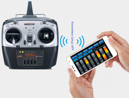 Zenderset RadioLink T8FB+R8EF 2.4GHz 8CH Transmitter &amp; Receiver &amp; OTG line MODE 2