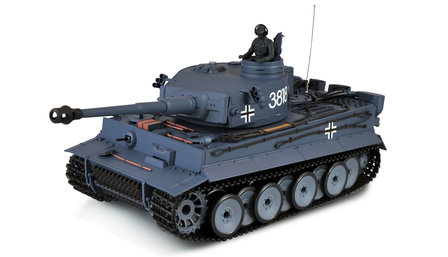 RC tank HL Tiger I   1:16 grijs Nieuw V7.0 uitvoering IR en BB functie