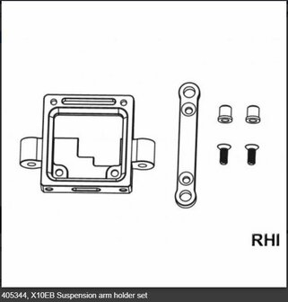 53441 Onderdeel voor Carson X10EB Suspension arm holder set f/low