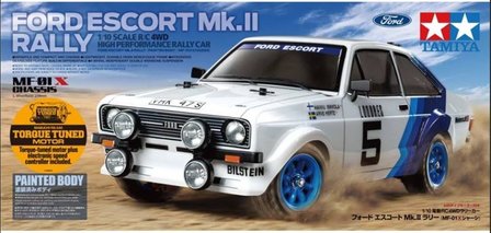 RC auto bouwpakket Tamiya 58687 1:10 RC Ford Escort MkII Ral.Lac. MF-01X