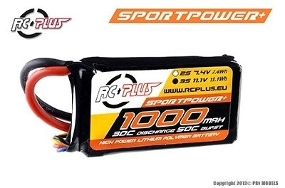 Lipo battereij Sportsline 30C 50C burst  1000 3S1P 11,1V