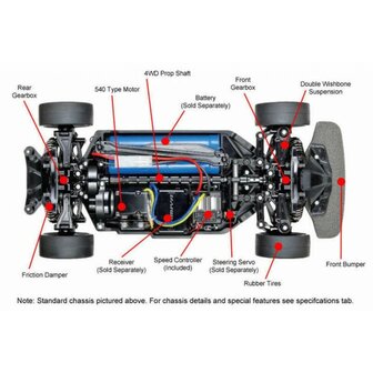 RC on the  road auto Tamiya bouwpakket 58631 1/10 Impreza Monte-Carlo 99 TT-02