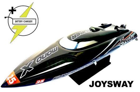 RC speedboot Joysway  Race Boat - Electric - RTR - Super Mono X V2 - HRC COMBO - 11.1V 1800mAh 40C LiPo &amp; AC Balance Charger