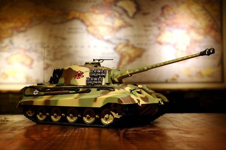 RC tank Kingtiger met Henschel koepel met rook en geluid IR/BB 2.4Ghz V7.0 13306-CA