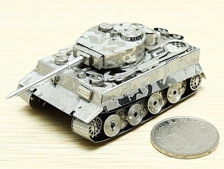 Metalen bouwpakket Tiger Tank DIY 3D Laser Cut 