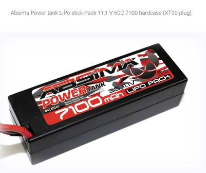 Absima LiPo accupack 11.1 V 7100 mAh 60 C Hardcase XT90