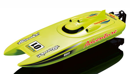 RC speedboot 26074 Kattamaran ADVENTURE GROEN 2,4 GHZ 30KM/H