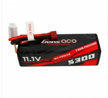 Gens ace 5300mAh 11.1V 60C 3S1P HardCase 15 car Lipo Battery with T-plug