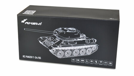 RC tank Russische T34/85 2,4 GHz  1:16  IR/BB 2.4 GHZ rook en geluid V7.0 23035