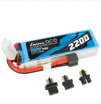 GENS ACE 2200MAH 11.1V 45C 3S1P LIPO BATTERY PACK WITH EC3/XT60/T-PLUG