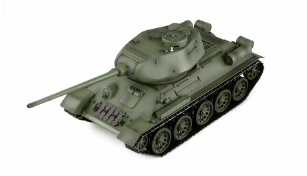 RC tank Russische T34/85 advanced line 2,4 GHz  1:16  IR/BB 2.4 GHZ rook en geluid V7.0 in luxe houten kist