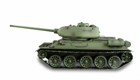 RC tank Russische T34/85 advanced line 2,4 GHz  1:16  IR/BB 2.4 GHZ rook en geluid V7.0 in luxe houten kist