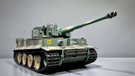 RC tank RC German Tiger I S33 Heng Long - 1:16, rook en geluid, metalen gearboxen, 2,4Ghz, V 7.0