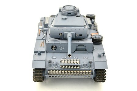 RC tank RC Panzer &quot;Kampfwagen III 1:16 Heng Long, rook en geluid, metalen gearbox, 2,4Ghz, V7.0 Pro uitvoering