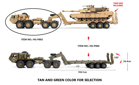 RC 22508 1:12 U.S. M747 SEMI TRAILER (RTR) zandkleur