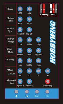 Hobbywing Programcard (programeer kaart ) voor Flyfun und Skywalker