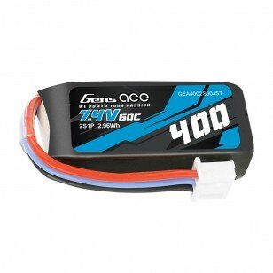 GEA4002S60JST Gens ace 400mAh 7.4V 60C 2S1P Lipo Battery Pack with JST Plug