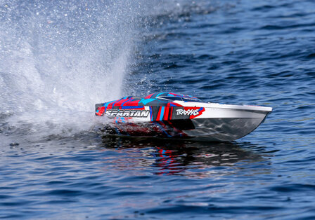 RC speedboot TRX57076-4-REDR Traxxas 57076-4-REDR - Spartan Brushless met rode graphics