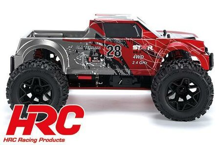 HRC15011BR Auto - 1/10 XL Elektrisch - 4WD Monster Truck - RTR - HRC NEOXX - Brushed - Scrapper ROOD/ZWART