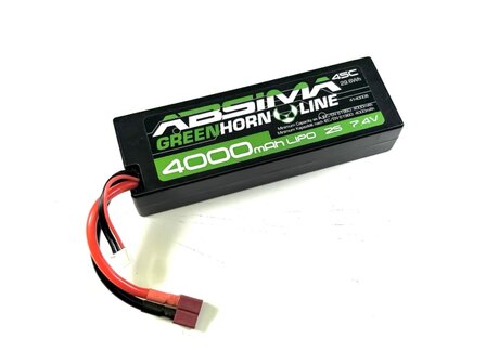 4140008 Absima LiPo accupack 7.4 V 4000 mAh Aantal cellen: 2 45 C Box hardcase T-stekker