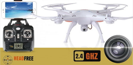 RC Quadcopter Syma X5SW FPV 2.4 GHZ met  HD camera zwart