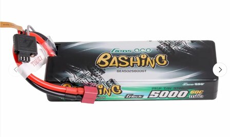 Gens ace Bashing G-tech 5000mAh 2S 7.4V 60C Hardcase Lipo Battery with Deans Plug