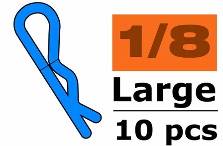 GF-0410-025 - Revtec  Body Clips  45&deg; Bent  Large  Blue  10 pcs