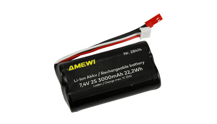 28414 Li-Ion Akku 2S 7,4V 3000mAh BEC-Stekker