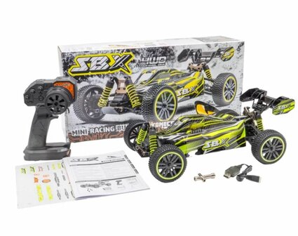 Funtek SBX Buggy 1/12e XL Geel / zwart met accu en lader