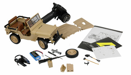Jeep Willys MB Scale Crawler 4WD 1:14 RTR zand-kleur 22738