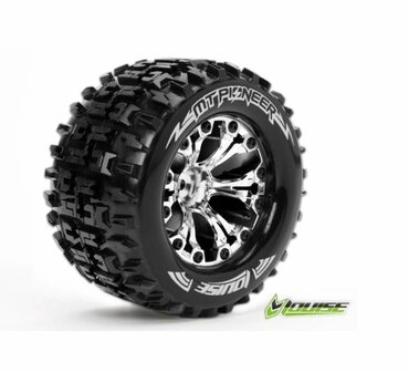 LT3202C LOUISE RC WORLD Tire &amp; Wheel MT-PIONEER 2,8&quot; Chrome 0-Offset 2stuks