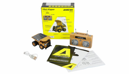 22743 minidumptruck op schaal 1:64 2.4Ghz met proportionele besturing