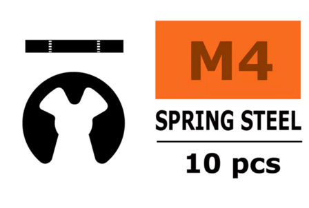 G-Force RC GF-0158-006 - Revtec - E-clips - 4mm - Verenstaal - 10 st