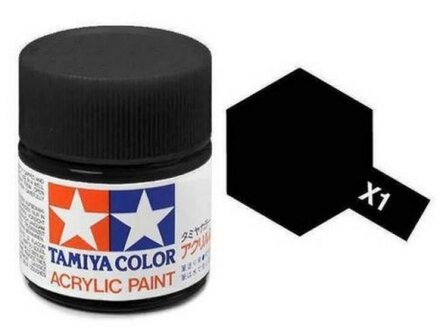 Tamiya Acrylic X-1 Black &ndash; 23ml Bottle 81001