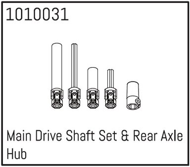 1010031 Absima Main Drive Shaft Set und Rear Axle Hub Ersatzteil f&uuml;r Absima Micro Crawler