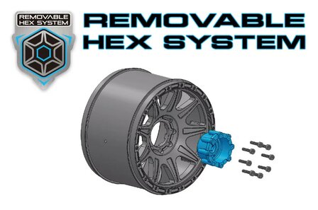 LT3327X Louise RC - MFT - ST-MCROSS - 1-8 Stadium Truck Tire Set - Mounted - Sport - Black Wheels - Removable 0" &amp; 1/2" OFFSET HEX 17mm - L-T3227X 2stuks